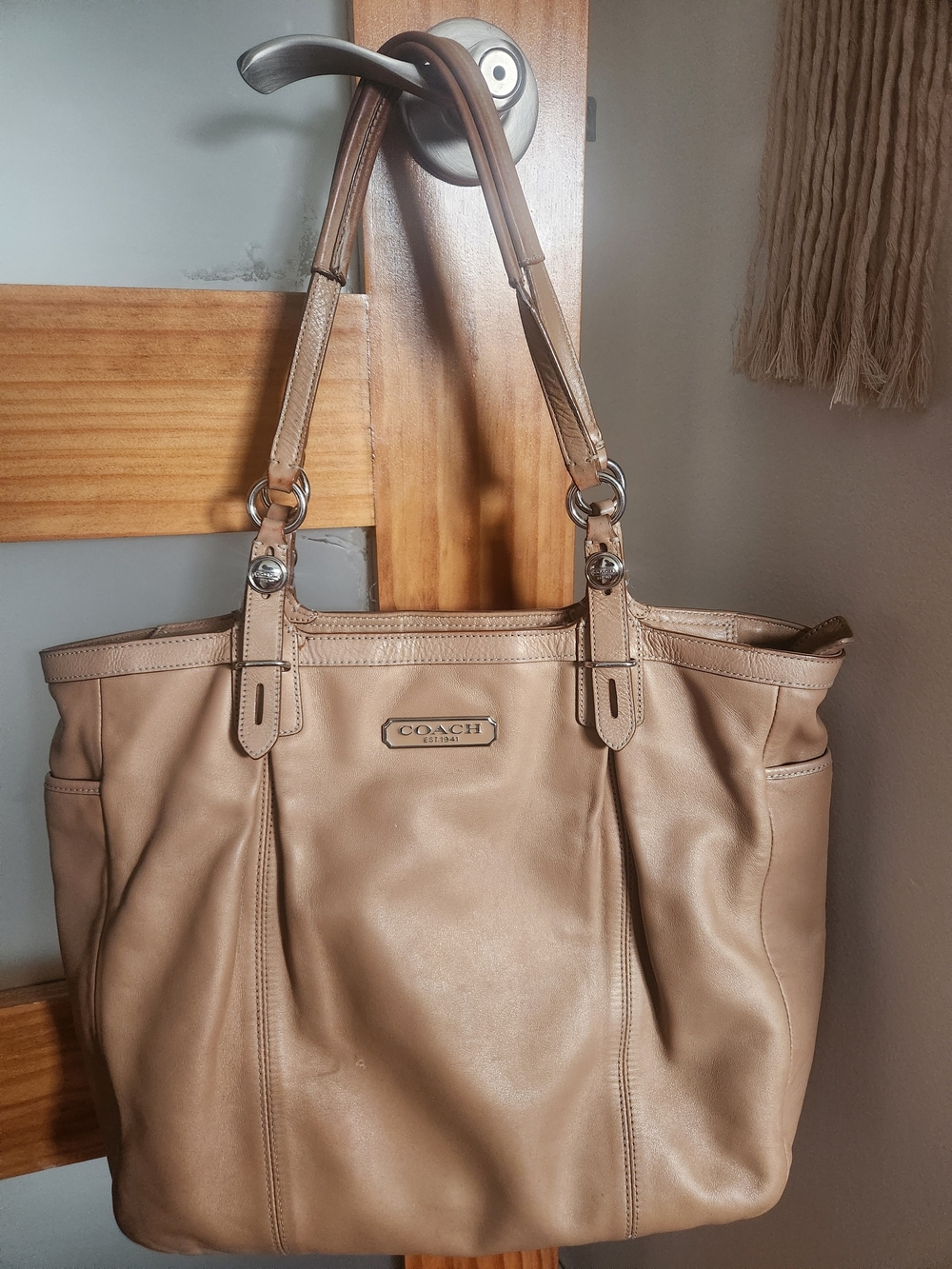 Coach Tan Leather Shoulder Bag